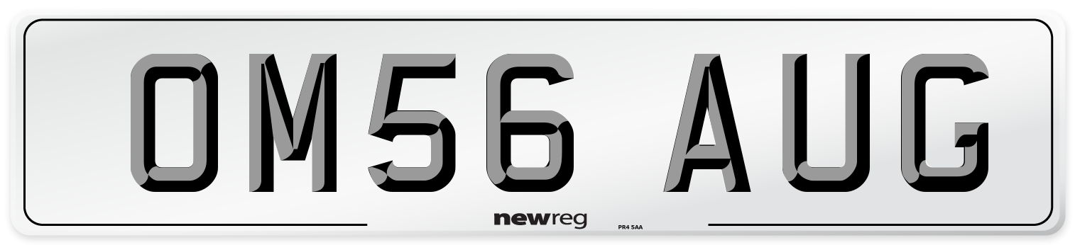 OM56 AUG Number Plate from New Reg